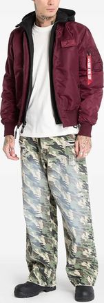 Alpha Industries MA-1 D-Tec bomberjack met capuchon - Rood