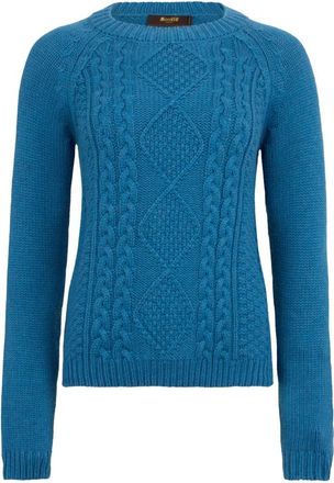 Moorer Misurina Crew Neck Sweater - Dames - Ronde hals truien - Blauw - M - Kasjmier - Truien & Vesten