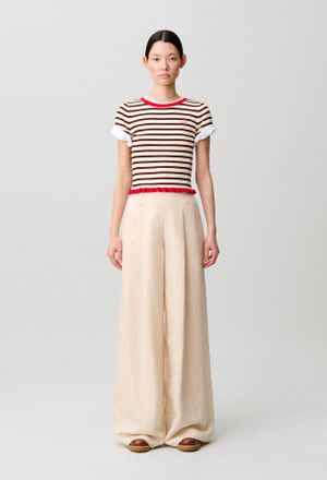 Claudie Pierlot Pantalon tailleur large viscose lin