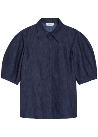 Gabriela Hearst Sansi Cotton and Linen-blend top - Denim - 42 (UK10 / S)