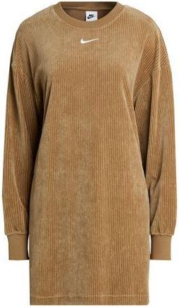 Nike SPORTSWEAR WOMENS VELOUR LONG-SLEEVE CREW DRESS