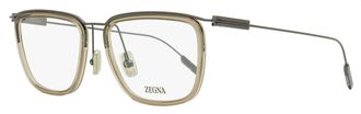 Ermenegildo Zegna Mens Floating Rectangular Eyeglasses EZ5288 057 Gunmetal/Beige 55mm