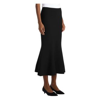 Liviana Conti Midi Skirts, female, Black, Size: S Flounce Trim Midi Skirt