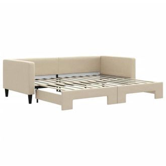 vidaXL Sof&aacute; Cama Nido Tela Crema 90x200 Cm Vidaxl