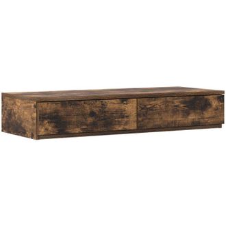 vidaXL Vidaxl - Cajones De Cama Con Caj&oacute;n Roble Ahumado 90 X 36.5 X 16.5 Cm