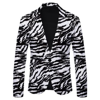 Generic Tuxedo Blazer Men Party Animal Leopard Print Blazer Notched Lapel Sport Coat Suit Wedding Jacket Mens Slim Fit Jacket Luxury Vintage Lightweight Tuxed