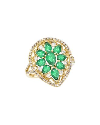 Diana M. Jewels Fine Jewelry 14K 2.04 Ct. Tw. Diamond & Emerald Ring