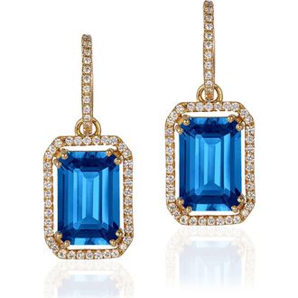 Goshwara Gossip Emerald Cut Drop Earrings in Deep Blue at Nordstrom