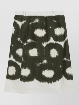 Prada a line skirt abstract pattern belt loops