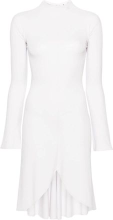 Courr&egrave;ges high-neck long-sleeve midi dress - women - Elastane/Viscose - M - Purple