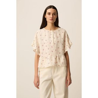 des petit hauts Blouse met bloemenprint en korte mouwen, TANGO