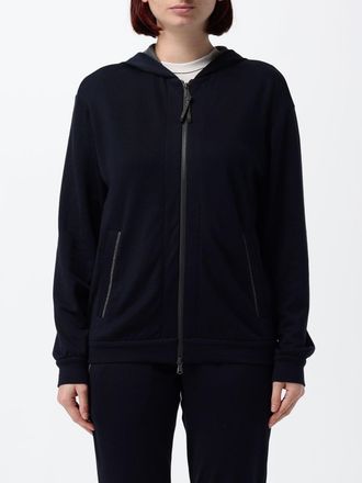 Brunello Cucinelli Felpa con cappuccio e zip in cotone con monile