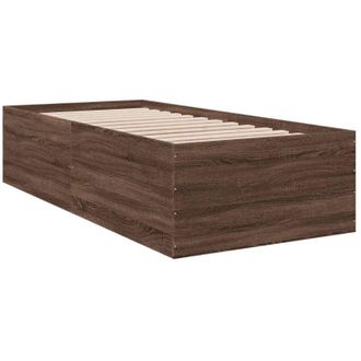 vidaXL Bed Frame without Mattress Brown Oak 75x190 cm Small Single Vidaxl