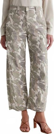 AG - Adriano Goldschmied Fiona High Rise Barrel Trousers In Urban Camo Grey Multi