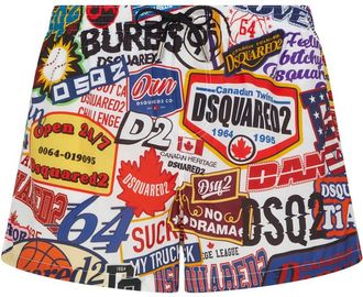 Dsquared2 logo-print swim shorts - men - Elastane/Polyamide - 44 - White