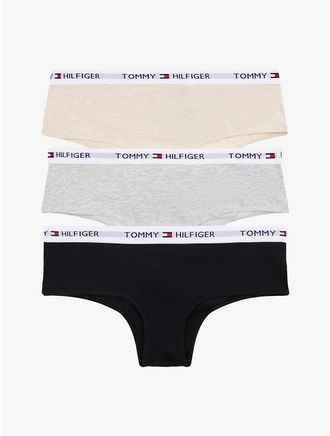Tommy Hilfiger Womens Tommy Logo Bikini Shorty 3-Pack - Multi - XL
