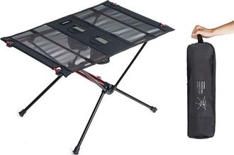 OEM Mesa De Picnic Ultraligera Para Exteriores, Plegable, De Aleaci&oacute;n De Aluminio Negro, 59 X 40 Cm