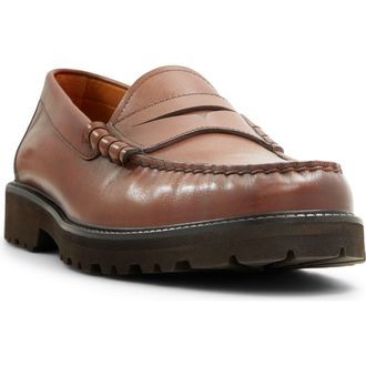 Brooks Brothers Bleecker Lug Sole Penny Loafer in Cognac at Nordstrom Rack, Size 10.5