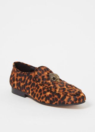 Kurt Geiger Holly Eagle loafer van leer met panterprint