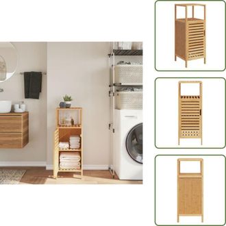 vidaXL Armadio con ripiano - vidaXL Mobile da Bagno con Ripiano 36x33x87 cm in Bamb&ugrave; - Armadio con anta a feritoia