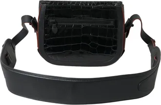Balenciaga Black Exotic Leather Shoulder Crossbody Camera Womens Bag