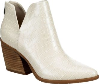 Michael by Michael Shannon Aubrey - Womens Block Heel Pointed Toe Zip Up Bootie, Ivory, 7.5 UK