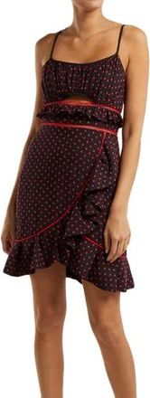 Self Portrait Cut-out frilled mini dress
