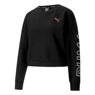 Puma (WMNS) PUMA Modern Sports Crewneck Sweatshirt Black White Pink 585259-61