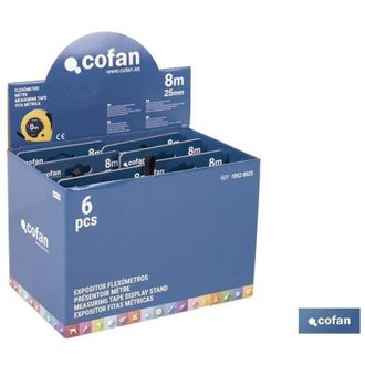cofan Expositor De Flex&oacute;metros 25 Mm X 8 M 6 Uds., Expositores Para Flex&oacute;metros De Una Herramienta Esencial Para Cualquier Ferreter&iacute;a O Tienda De Suministro
