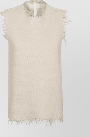 Jil Sander sleeveless knit top with frayed edges and keyhole back