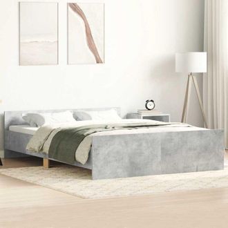 vidaXL Estructura De Cama Con Cabecero Piecero Gris Hormig&oacute;n 150x200cm Vidaxl