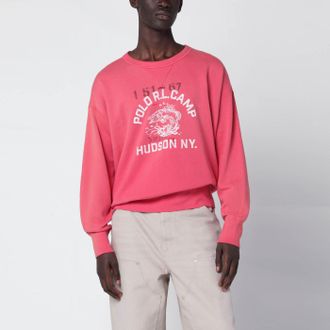 Polo Ralph Lauren Felpa rossa chiara con stampa logo