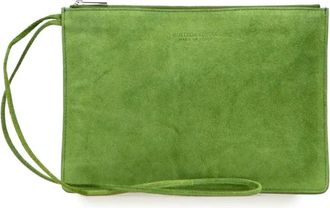 Bottega Veneta 2013-2025 Suede clutch bag - women - Suede - One Size - Green