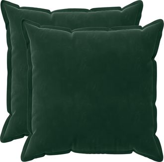 vidaXL Coj&iacute;n Con Almohada Houten 2 Uds. Verde Oscuro Terciopelo Vidaxl