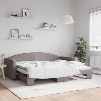 vidaXL Sof&aacute; Cama Nido Tela Gris Taupe 90x200 Cm Vidaxl