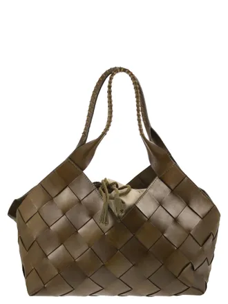 Dragon Castello gevlochten leren tas