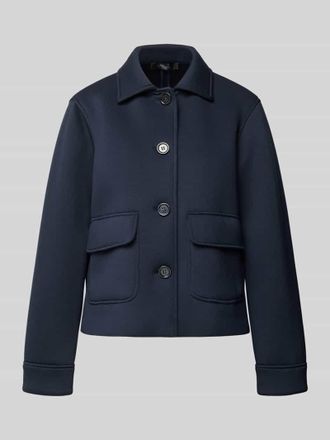 Max Mara Regular Fit Jersey-Jacke mit Viskose-Anteil Modell PERLE in Marine, Gr&ouml;&szlig;e XXL