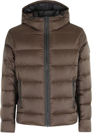 Fay DB Front Piuma Cappuccio - Heren - Winterjassen - Bruin - M - Nylon - Jassen