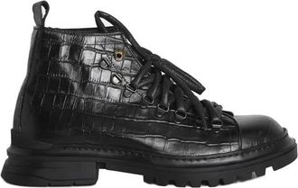 Giuliano Galiano Lace-up Boots - Heren - Veterlaarzen - Zwart - 41 EU - Leer - Schoenen