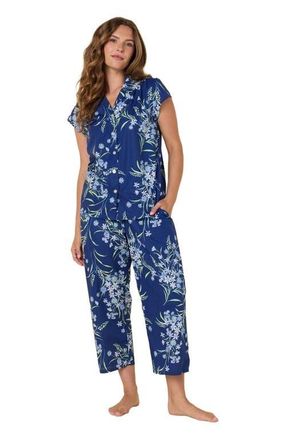 The Cats Pajamas Luxe Pima Capri Floral Set in Garden Posy at Nordstrom, Size X-Small