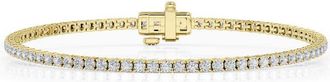 Grown Brilliance 3 Cttw Round Lab Grown Diamond Tennis Bracelet in 14K Yellow Gold-Plated over Sterling Silver, G Color SI Clarity