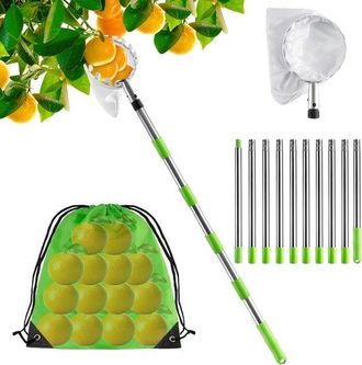 No Brand Recolector De Fruta De 4 M Con Mango Telesc&oacute;pico Para Una Recolecci&oacute;n De Fruta Segura Y Eficiente
