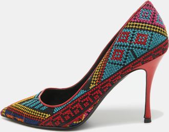 Nicholas Kirkwood Multicolor Mexican Embroidered Fabric Pointed Toe Pumps