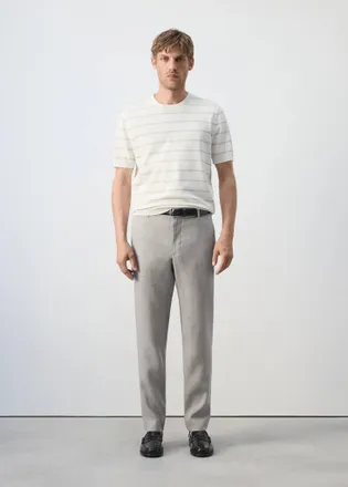 Mango Maglietta maglia righe bianco sporco - Uomo - XXL - MANGO MAN