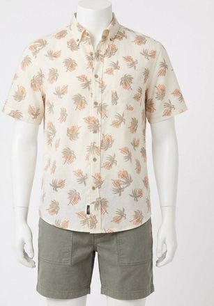 Faherty Short Sleeve Breeze Shirt In Sunlit Palm & Waves