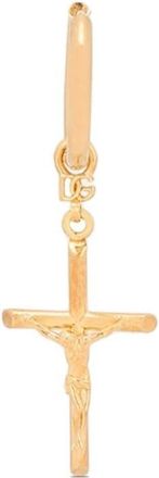 Dolce & Gabbana cross-pendant hoop earring - men - Brass - One Size - Gold