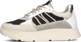 Omoda Schoenen, Dames, Beige, 38 EU, Leer, Beige Chunky Sole Low-Top Sneakers