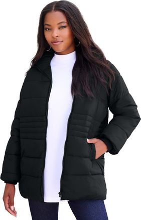 Roaman's Plus Size Lightweight Quilted Jacket in Black at Nordstrom, Size 2X