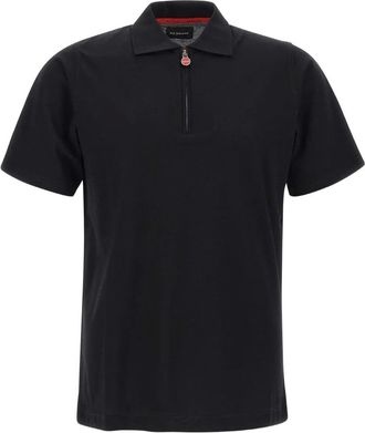 Kiton half-zip short-sleeve polo shirt - Black