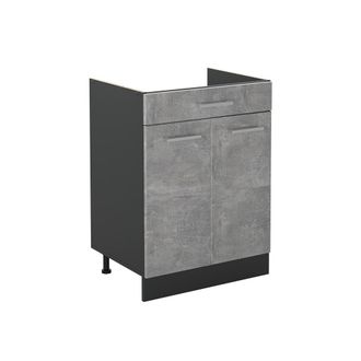 Vicco Mueble Bajo De Cocina R-line, Hormig&oacute;n/antracita, 60 Cm Con Caj&oacute;n Sin Encimera, Vicco